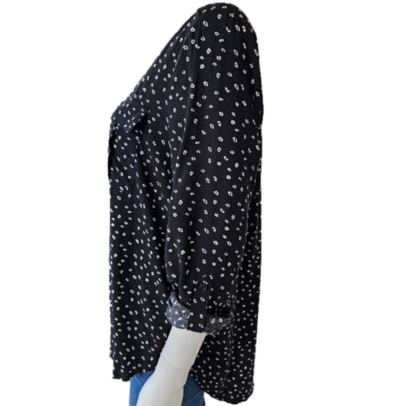 Ana Button Down 3/4 Sleeve Floral Print Blouse Size M - Picture 6 of 11